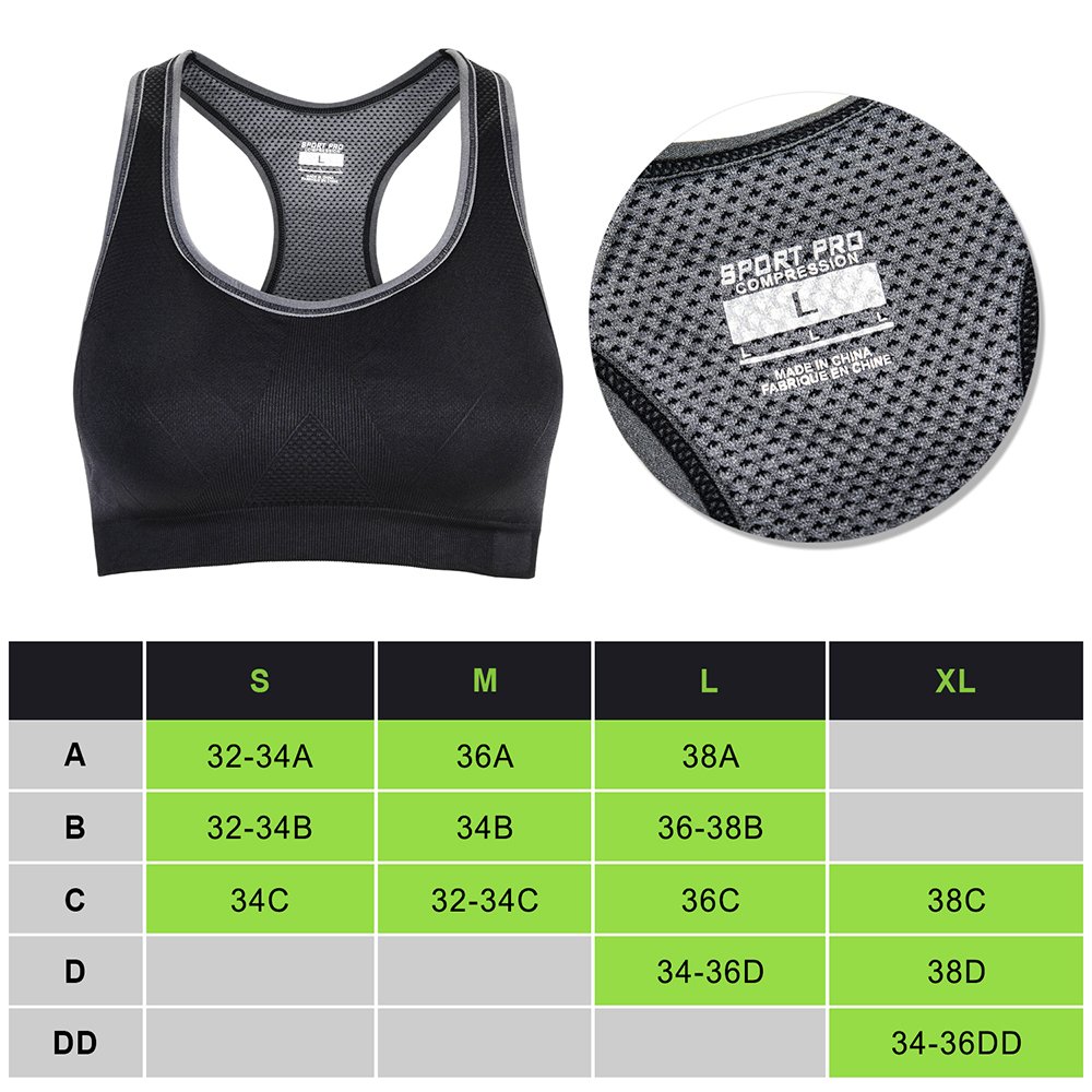 WADEO Brassière Sport Femme Lot Soutien Gorge Sport Femme Fitness Grand Maintien Push Up