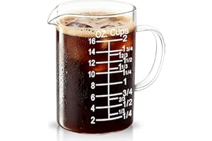 NCnnwovf 500ml/2 Cup Measuring Cups,Borosilicate Glass Pitcher for Coffee,Milk,Juice,Water,Tea