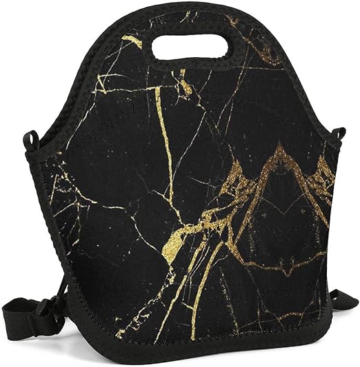black and gold lunch box