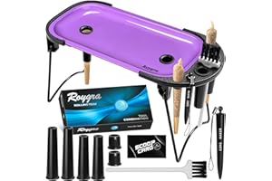 roygra Foldable Rolling Tray Set with Cone Loader, Cone Filler Roller - Pre Roll Machine, Metal Rolling Machines for King Size, 1-1/4 Size or 70mm Cones, Smoking Accessories, 9 x 4 inch - Purple