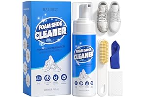 BALORIZ Shoe Cleaner, 6.76 Oz White Sneaker Cleaner with Brush and Towel, No-Rinse Foam Shoe Cleaning Kit for White Shoes, Suede, Leather, Boots, Canvas