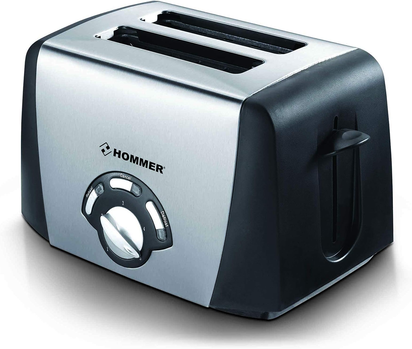 Hommer 2 Slice Toaster, 850 Watts HSA20603, Black, Mixed Material