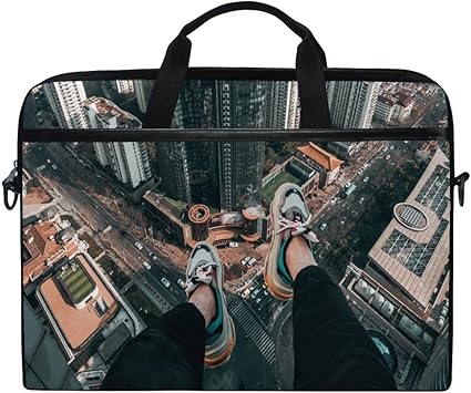 Amazon Rh Studioノートパソコンバッグフィート屋根自由超高層ビル概要ノートパソコンショルダーメッセンジャーバッグケーススリーブ14インチを15 6インチ調整可能なノートブック肩ストラップ Rh Studio Pcバッグ ケース スリーブ 通販