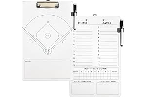 NinBase Baseball Clipboard for Coaches, 15x11 Inch Dry Erase Double-Sided Dry Erase White Board with Pen and Pen Holder, Stra