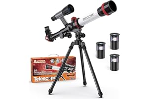 ToyerBee Kids Telescope, Space Toys with 3 Eyepieces & Compass, Portable Science Kits for Kids as Astronomy Gifts, Great Educational Telescope and Stem Toys to See Moon, Buildings and Animals