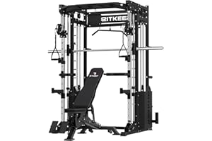 RITKEEP FITNESS Smith Machine ,RitKeep PMAX-5600 Pro, Supports 2200lb Max Load, Includes 320lb Weight Stack, All-in-One Home Gym Equipment with 2:1 Pulley Ratio , for Home Gym