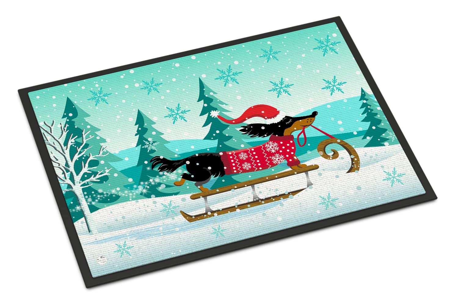 Caroline's Treasures Merry Christmas Dachshund Door Mat, Multicolor