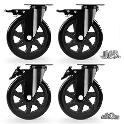Caster Wheels, Heavy Duty 6 Inch Casters Set of