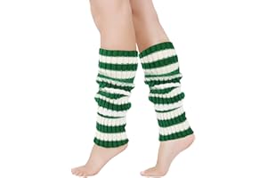 Junely Leg Warmers for Women Striped Leg Warmer Knit Legwarmers Cosplay Costume Accessories