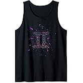 Gemini Zodiac Sign Floral Star Sign Astrology Horoscope Tank Top