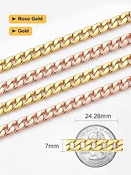 U7 Flat Link for Men Women|Rose Gold Plated 7MM