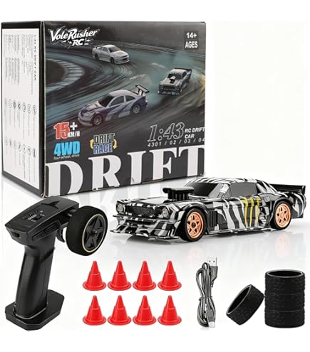 Amazon.com: FLYCOLOR Turbo Racing 1:76 Scale Drift RC Car with