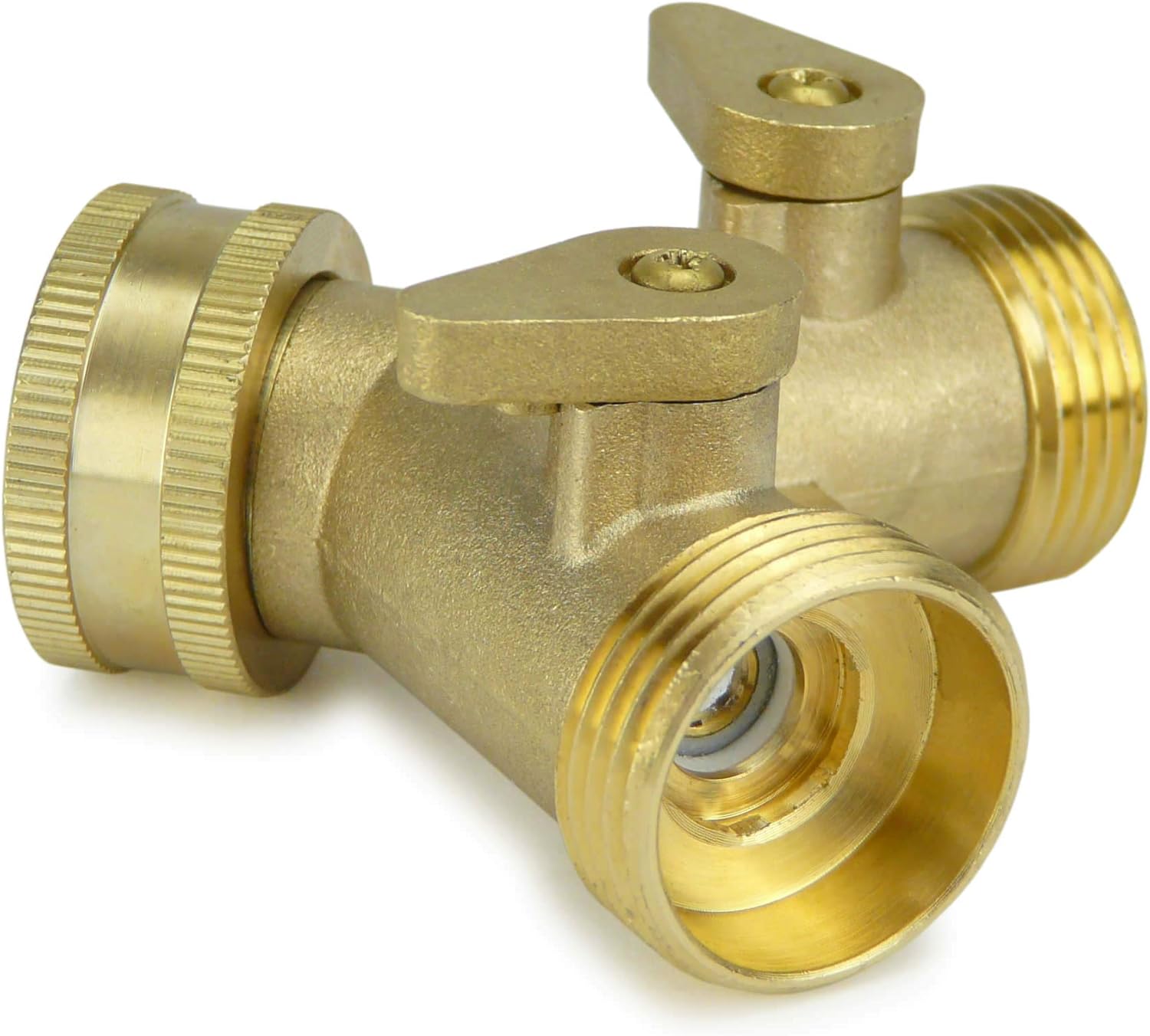SMARDY 2-Way Y-Distributor 3/4" Inch IG, 2x 3/4“ Inch AG for Home, Cellar and Garden with Solid Stopcocks, Brass - Image 5