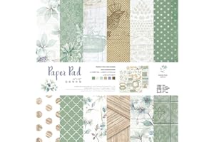 Huralona Vintage Scrapbooking Paper Pad 10”x10” 26 Sheets Decorative Origami Scrapbook Paper Pack Journaling Paper Supplies Patterned Cardstock for Craft Gift Wrapping Photo Album (PS016)