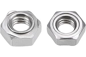 uxcell Hex Weld Nuts,3/8-16 Carbon Steel with 3 Projections Machine Screw Gray 10pcs