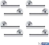XFORT 4 Pack Door Handle on Rose Polished Chrome Internal Lever Handles view 7