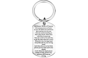 bobauna Military Wife Prayer Keychain Deployment Army Gift