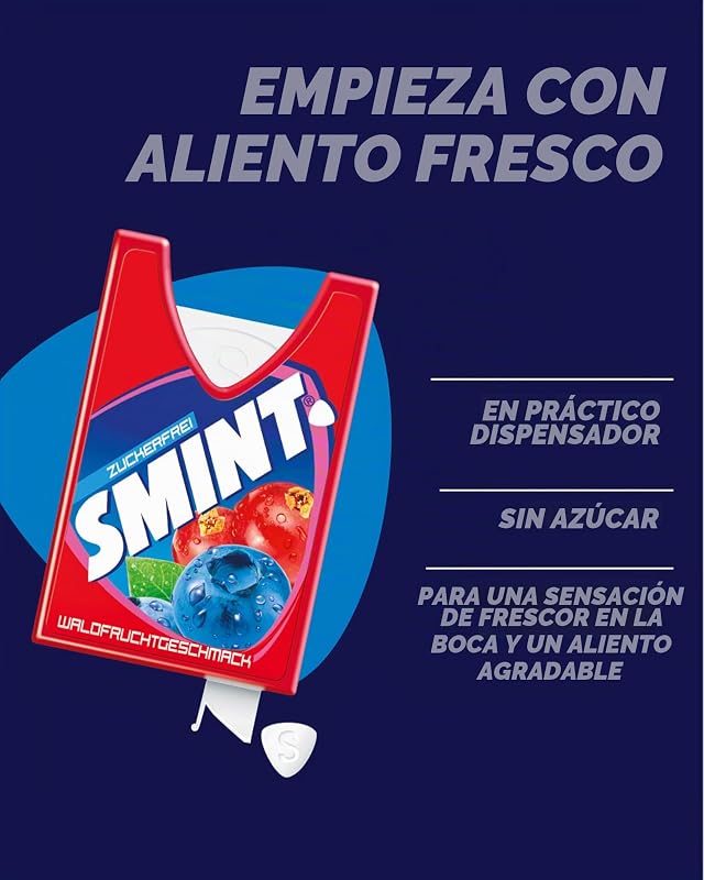 Doce Comprimido Sem Açúcar de Hortelã, com Sabor a Fruta Silvestre, 8 g (Embalagem de 12)