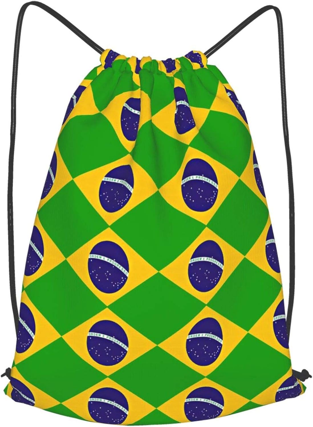 Drawstring Backpack Brazil Flag Proud Soccer Sports Gym