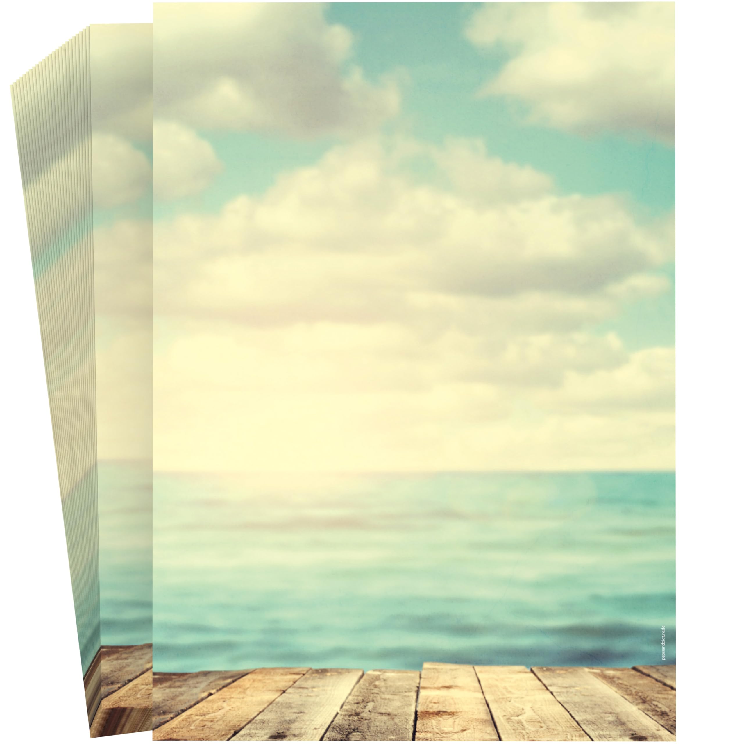 Motivpapier Ocean View , 100 Blatt A4, 100g/qm, hochwertiges Motivpapier / Briefpapier für Laser/Ink/Copy/Hand