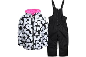Pink Platinum Girls' Snowsuit - 2 Piece Insulated Ski Jacket and Snow Bib (Size 12M-6X), Size 4, Black