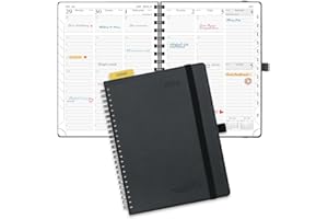 POPRUN 2026 Agenda [Medium-6.5'' x 8.5''] with Hourly Schedule & Vertical Weekly Layout - 2026 Weekly Planner for Time Manage