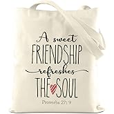 kdxpbpz A Sweet Friendship Refreshes The Soul Tote Bag, Friendship Gifts for Women Friends, Christian Gifts for Women Faith, Reusable Shoulder Grocery Shopping Bag