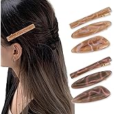 CURASA Alligator Hair Clips 6PCS Metal Acrylic Resin Barrettes Non Slip Alligator Hairpins Fashion Decorative Bangs Accessories Cute French Snap Hairclips For Women Girls Thick Thin Hair