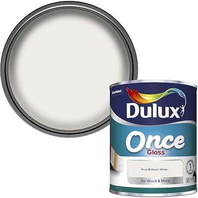 Dulux Once Gloss Paint for Wood and Metal Pure Brilliant White 750 ml