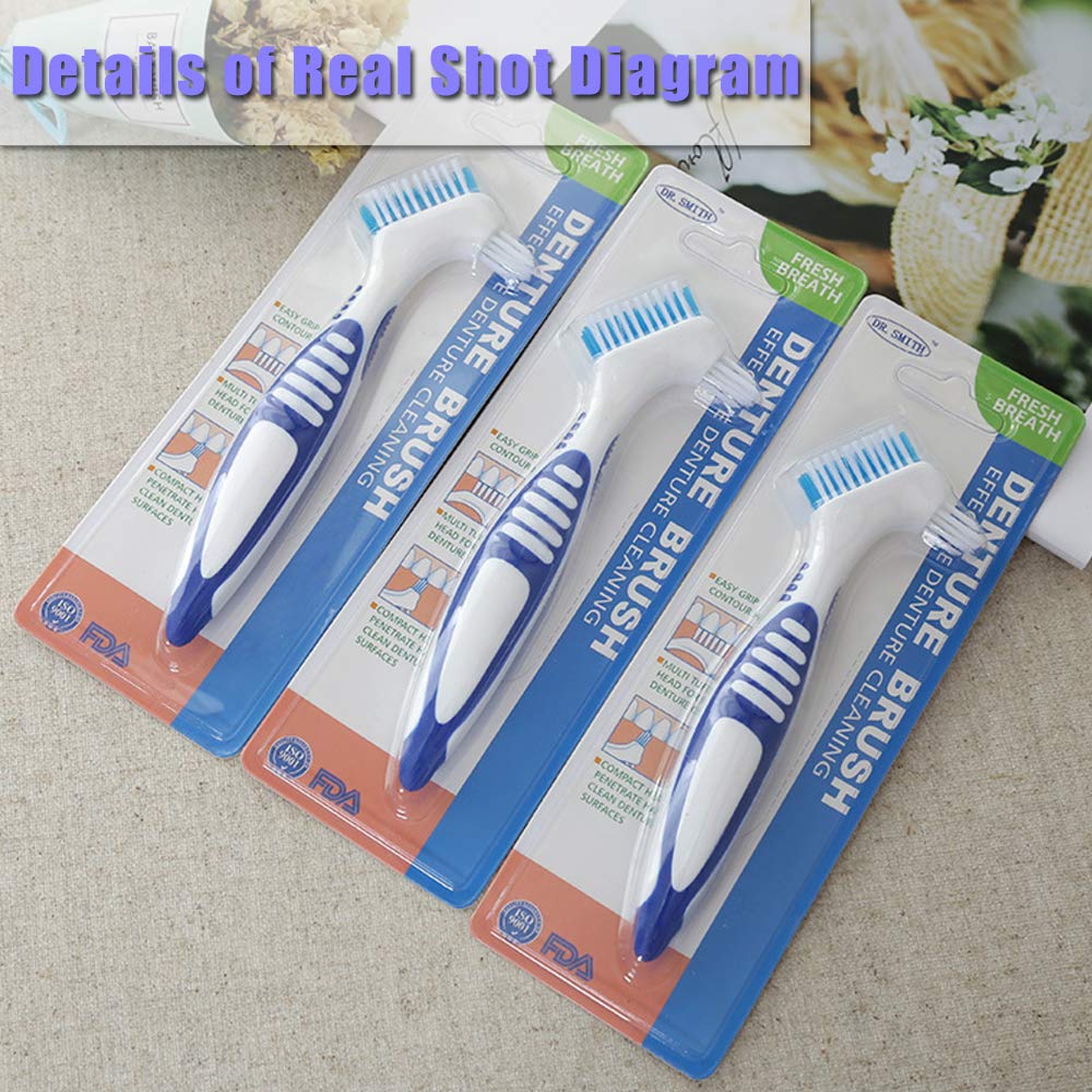 4 Pcs Denture Brushes with Double Sided Denture Cleaning Brush Heads for Denture Care : Beauty