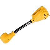 Camco 55155 RV 12-Inch Power Grip Dogbone Electrical Adapter with Handle