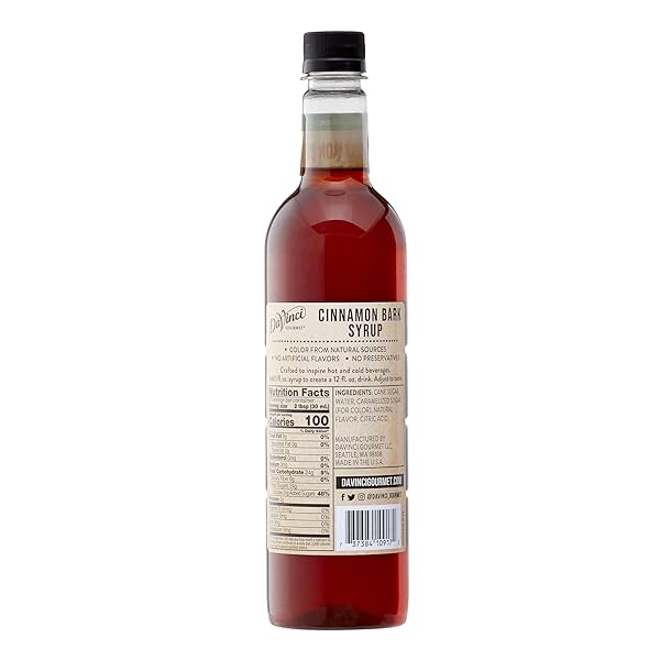 DAVINCI GOURMET NATURALS CINNAMON BARK SYRUP, 25.4 FLUID OUNCES (PACK OF 1)