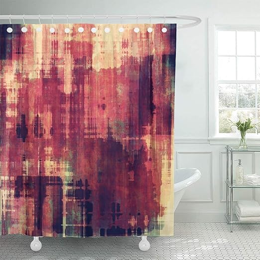 Amazon Com Emvency Shower Curtain Orange Aged Beige Rust Vintage