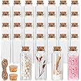 Miukada 40 ml Small Glass Bottles with Cork, 32 Pack Mini Bottles with Twine & EXTRA Cork Stoppers, Small Vials with Lids, Tiny Glass Bottle, Mini Potion Bottle for Theme Party, Sand