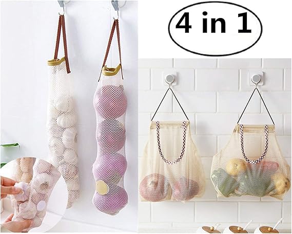 CareUToo Netzbeutel für Obst und Gemüse, zum Aufhängen, für Kartoffeln