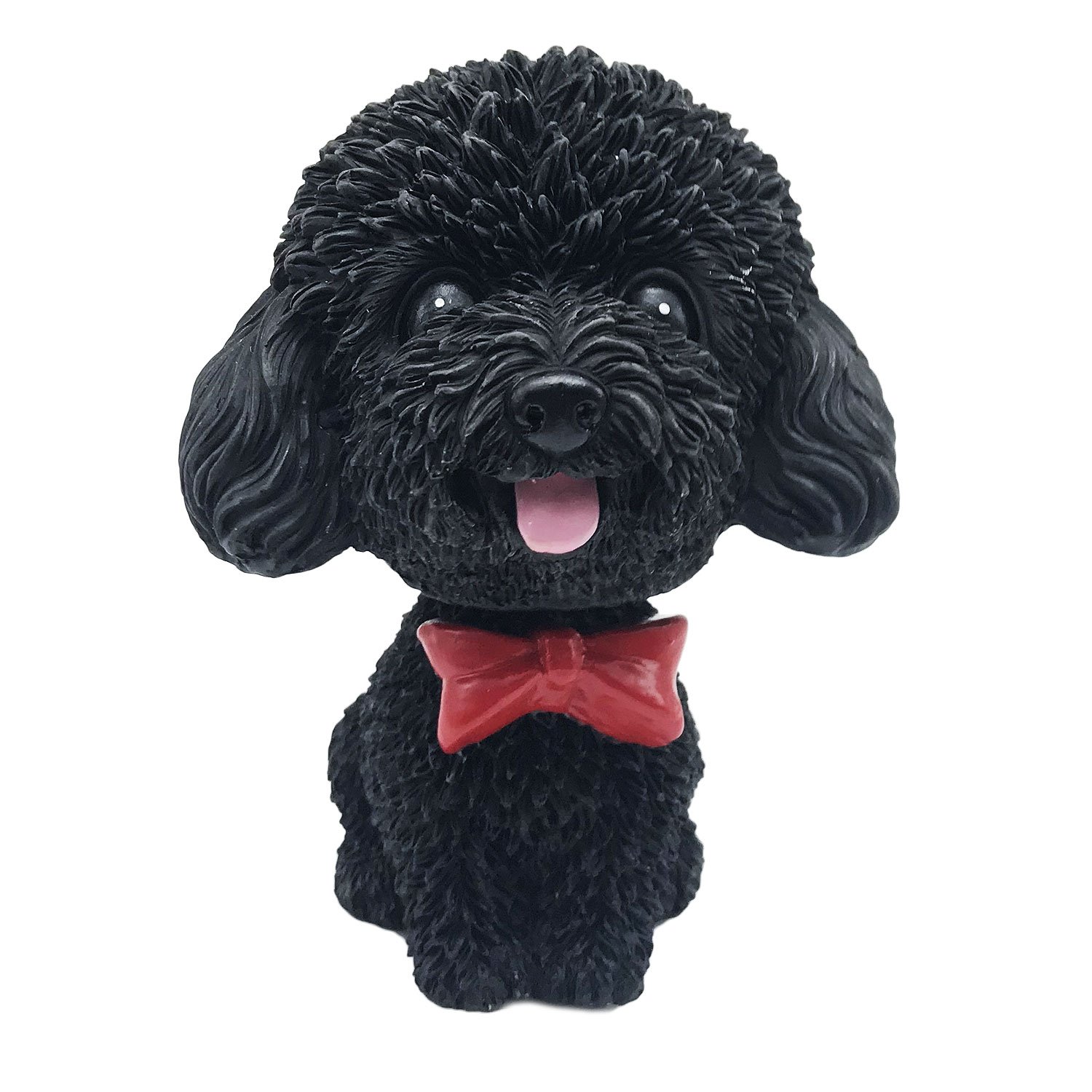 Photo 1 of IBWell Mini Bobbing-Head Dog for Car Dash Board Decor,Dashboard Doggy Puppy Teddy Toy with Adhesive Tab?Poodle? (Black)