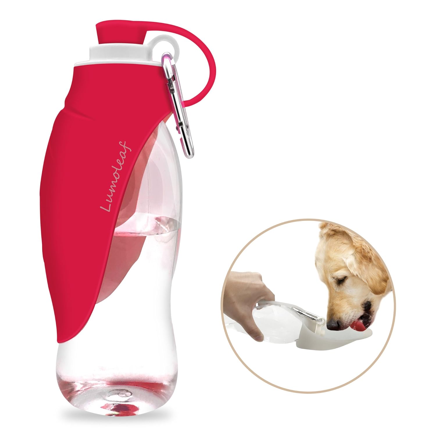 LumoLeaf LWL1PK01 Portable Pet Water Bottle, Reversible & Lightweight Water Dispenser for Dogs