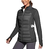 G Gradual Women's Running Fleece Lined Jackets 6 Pockets Lightweight Water Resistant Puffer Jacket for Hiking Travel