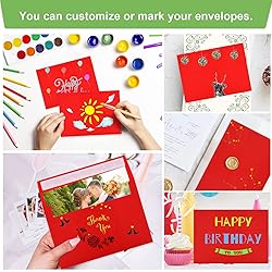 70 Packs A4 Envelope, Red A4 Envelopes, 4x6 Photo