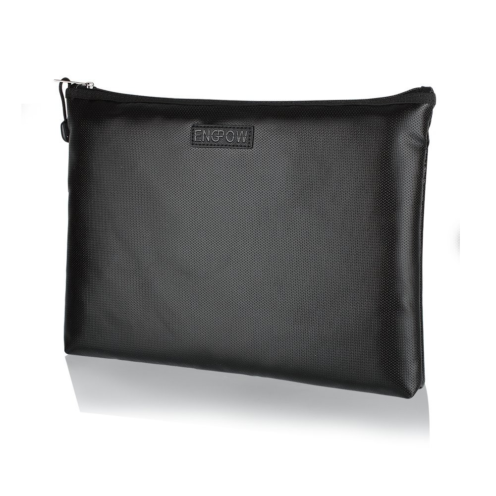 Fireproof Document Bag Fireproof Safe Bag Silicone Coated Fire Water Dust Resistant Zipper Organizer Bag for A4 Size File,Contract,Money,Bills,ipad,Smart Phone,Jewelry,Passport 13.5"×9.8"×1.4"