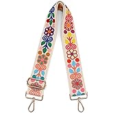 MIRIFRIGE Crochet Flower Purse Strap,Knit Wide Replacement Crossbody for Shoulder Strap Bag Adjustable 2inch Guitar Strap