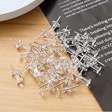 ZHIYE 100pcs Clear Thumbtacks Rose Gold Plastic Push Pins with Storage Box view 3