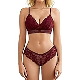 Avidlove Lingerie Set for Women Sexy Lace Bra and Panty Sets 2 Piece Lace Bralette Set