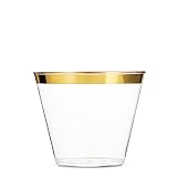 Munfix 100 9 Oz Clear Plastic Cups, Old Fashioned