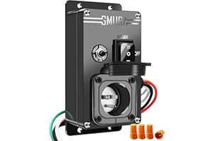 GMURA Waterproof Generator Transfer Switch NEMA 5-15P, 15 Amp 120V Transfer Switch for Generators Indoor and Outdoor, with Circuit Breaker