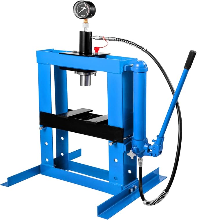 Presse Hydraulique 6 Tonnes - Machine D'atelier Stable En Rouge Pour Garage, Mécanique Et Bricolage Intensif
