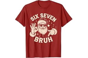 FUNNY 6 7 MEME CHRISTMAS SANTA BOYS TEENS OUTFITS Bruh 67 Christmas Santa Six Seven 6 7 Boys Christmas Pajamas T-Shirt