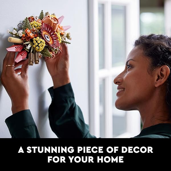 LEGO ICONS DRIED FLOWER CENTERPIECE BUILDING SETS FOR ADULTS, AGES 18+ YEARS – FALL & THANKSGIVING DECORATIONS FOR DINNER TABLE OR MANTEL – 10314