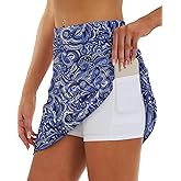 Stelle Women's Athletic Skorts 17" Golf Skirts Inner Shorts Tennis Skort with 2 Pockets Running Sports Pickleball Skirt
