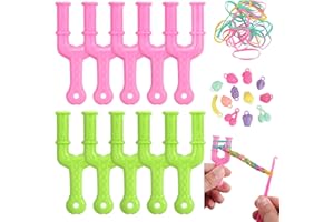 GENERIC 10PCS Loom Watch Chain Rubber Strap Weaving Kit,Rubber Strap Connector,Weaving Tool,Y-Shaped Connector Watch Chain Manufacturer's Buckle,Quick Click Bracelet Manufacturer,Rubber Band Loom(Pink,Green)